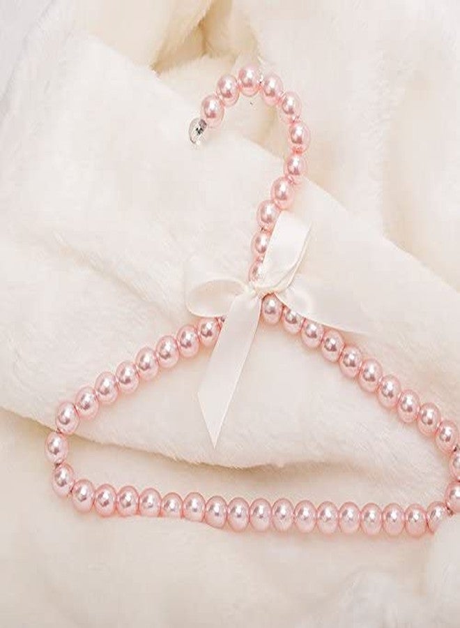BUUEERR 5 Pack Pearl Beads Metal Elegant Rosette Clothes Hangers for Kids Children Pet Dog (Pink) - Image 5